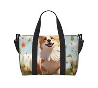 Borsa sportiva da palestra per donne e uomini, borsone da viaggio, borsa da weekender, borsa da viaggio per la notte, per viaggi, nuoto, fitness, allenamento, sport, viola amore borsone, Bella Corgi