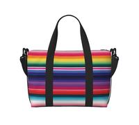 Borsa sportiva da palestra per donne e uomini, borsone da viaggio, borsa da weekender, borsa da viaggio per la notte, per viaggi, nuoto, fitness, allenamento, sport, ciambella, Strisce messicane