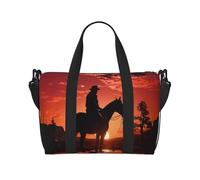 Borsa sportiva da palestra per donne e uomini, borsone da viaggio, borsa da weekender, borsa da viaggio per la notte, per viaggi, nuoto, fitness, allenamento, sport, golf, sport, Cowboy Ovest, Taglia