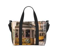 Borsa sportiva da palestra per donne e uomini, borsone da viaggio, borsa da weekender, borsa da viaggio per la notte, per viaggi, nuoto, fitness, allenamento, sport, tram Lisbona, borsone da viaggio