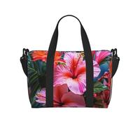 Borsa sportiva da palestra per donne e uomini, borsone da viaggio, borsa da weekender, borsa da viaggio per la notte, per viaggi, nuoto, fitness, allenamento, sport, rose rosse, cespuglio in giardino