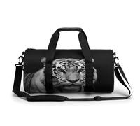 Borsa sportiva da palestra per donne e uomini, borsone da viaggio, borsa da weekender, borsa da viaggio con tigre bianca e nera, borsa da viaggio per viaggi, nuoto, fitness, allenamento sportivo