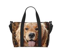 Borsa sportiva da palestra per donne e uomini, borsone da viaggio, borsa da weekender, borsa da viaggio per la notte, per viaggi, nuoto, fitness, allenamento, sport, ciambella, Carino Golden Retriever
