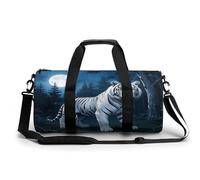 Borsa sportiva da palestra per donne e uomini, borsone da viaggio, borsa da weekender, borsa da viaggio con tigre bianca, borsa da viaggio per nuoto, fitness, allenamento, borsone sportivo