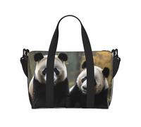 Borsa sportiva da palestra per donne e uomini, borsone da viaggio, borsa da weekender, borsa da viaggio per la notte, per viaggi, nuoto, fitness, allenamento, sport, due grandi panda, Due grandi panda
