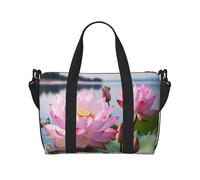 Borsa sportiva da palestra per donne e uomini, borsone da viaggio, borsa da weekender, borsa da viaggio per la notte, per viaggi, nuoto, fitness, allenamento, sport, rose rosse, cespuglio in giardino
