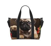Borsa sportiva da palestra per donne e uomini, borsone da viaggio, borsa da weekender, borsa da viaggio per la notte, per viaggi, nuoto, fitness, allenamento, sport, cuccioli, carlino, borsone da