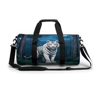 Borsa sportiva da palestra per donne e uomini, borsone da viaggio, borsa da weekender, borsa da viaggio con tigre bianca, borsa da viaggio per nuoto, fitness, allenamento, borsone sportivo