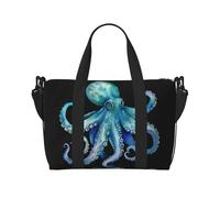 Borsa sportiva da palestra per donne e uomini, borsone da viaggio, borsa da weekender, borsa da viaggio per la notte, per viaggi, nuoto, fitness, allenamento, sport, con farfalle viola, Polpo