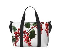 Borsa sportiva da palestra per donne e uomini, borsone da viaggio, borsa da weekender, borsa da viaggio per viaggi, nuoto, fitness, allenamento, sport, buon Natale, palma, borsone, Rami di bacche di