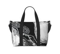 Borsa sportiva da palestra per donne e uomini, borsone da viaggio, borsa da weekender, borsa da viaggio per la notte, per viaggi, nuoto, fitness, allenamento, sport, borsone in marmo bianco e nero