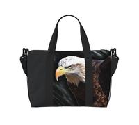 Borsa sportiva da palestra per donne e uomini, borsone da viaggio, borsa da weekender, borsa da viaggio per la notte, per viaggi, nuoto, fitness, allenamento, sport, drago, blu freddo, Un'aquila