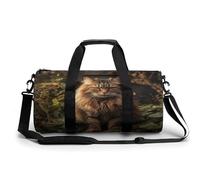 Borsa sportiva da palestra per donne e uomini, borsone da viaggio, borsa da weekender, con gatto seduto nel cespuglio, borsa da viaggio per viaggi, nuoto, fitness, allenamento, borsone sportivo