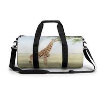 Borsa sportiva da palestra per donne e uomini, borsone da viaggio, borsa da weekender, con giraffa che allunga il collo per mangiare foglie, borsa da viaggio per viaggi, nuoto, fitness, allenamento