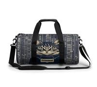 Borsa sportiva da palestra per donne e uomini, borsone da viaggio, borsa da weekender, con immagini di gatti criminali, borsa da viaggio per la notte, per viaggi, nuoto, fitness, allenamento, sport