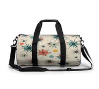 Borsa sportiva da palestra per donne e uomini, borsone da viaggio, borsa da weekender, con stelle atomiche, motivo retrò, borsa da viaggio per la notte, per viaggi, nuoto, fitness, allenamento, sport