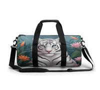 Borsa sportiva da palestra per donne e uomini, borsone da viaggio, borsa da weekender, graziosa tigre bianca, borsa da viaggio per viaggi, nuoto, fitness, allenamento, borsone sportivo