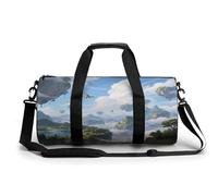 Borsa sportiva da palestra per donne e uomini, borsone da viaggio, borsa da weekender, isola nel cielo, borsa da viaggio per la notte, per viaggi, nuoto, fitness, allenamento, sport