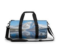 Borsa sportiva da palestra per donne e uomini, borsone da viaggio, borsa da weekender, montagne innevate e riflessi sul lago, borsa da viaggio per viaggi, nuoto, fitness, allenamento, borsone sportivo