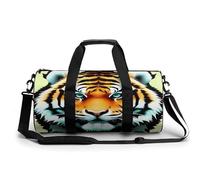 Borsa sportiva da palestra per donne e uomini, borsone da viaggio, borsa da weekender, piccola testa di tigre grassa, borsa da viaggio per la notte, per viaggi, nuoto, fitness, allenamento, sport