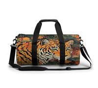 Borsa sportiva da palestra per donne e uomini, borsone da viaggio, borsa da weekender, stampa botanica tigre, borsa da viaggio per la notte, per viaggi, nuoto, fitness, allenamento, sport