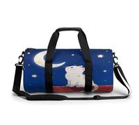 Borsa sportiva da palestra per donne e uomini, borsone da viaggio, borsa da weekender, un gattino che guarda la luna, borsa da viaggio per viaggi, nuoto, fitness, allenamento, borsone sportivo