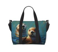 Borsa sportiva da palestra per donne e uomini, borsone da viaggio con Golden Retriever Dog Weekender borsa in tela da portare durante la notte borsa per viaggi, nuoto, fitness, allenamento, borsone