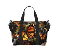 Borsa sportiva da palestra per donne e uomini, borsone da viaggio con mucchi di farfalle monarca arancioni borsa da fine settimana in tela da portare durante la notte borsa per viaggi, nuoto, fitness