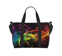 Borsa sportiva da palestra per donne e uomini, borsone da viaggio con note musicali colorate, borsa da weekender, borsa da viaggio in tela da portare durante la notte, per viaggi, nuoto, fitness