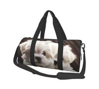 Borsa sportiva da palestra per donne e uomini, borsone da viaggio con simpatico cucciolo maltese, borsa da weekender, borsa da viaggio in tela da portare durante la notte, per viaggi, nuoto, fitness
