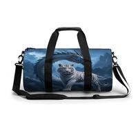 Borsa sportiva da palestra per donne e uomini, borsone da viaggio tote borsa da weekender borsa da viaggio con drago blu tigre bianca borsa da viaggio per nuoto fitness allenamento borsone sportivo