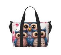 Borsa sportiva da palestra per donne e uomini, borsone da viaggio tote carino gufo borsa da weekend in tela borsa da viaggio per viaggi nuoto fitness allenamento sport borsone nero, taglia unica