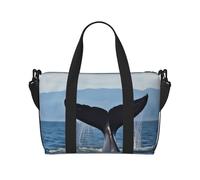 Borsa sportiva da palestra per donne e uomini, borsone da viaggio tote carino nero carlino borsa da weekend in tela borsa da trasporto per viaggi nuoto fitness allenamento sport borsone, Coda di