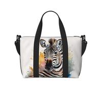Borsa sportiva da palestra per donne e uomini, borsone da viaggio tote carino rana borsa da weekend in tela borsa da viaggio per viaggi nuoto fitness allenamento sport borsone, Carino Zebra Acquerello