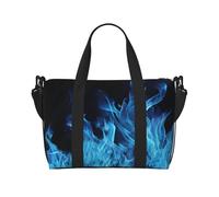 Borsa sportiva da palestra per donne e uomini, borsone da viaggio tote carino viola farfalla borsa da weekend in tela borsa da viaggio per viaggi nuoto fitness allenamento sport borsone, Fiamma blu