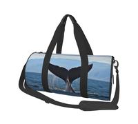 Borsa sportiva da palestra per donne e uomini, borsone da viaggio tote coda di balena borsa da weekend in tela borsa da viaggio per viaggi, nuoto, fitness, allenamento, sport, borsone nero, taglia