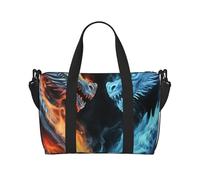 Borsa sportiva da palestra per donne e uomini, borsone da viaggio tote fiordi norvegesi borsa da weekend in tela borsa da viaggio per viaggi nuoto fitness allenamento sport borsone, Draghi di ghiaccio