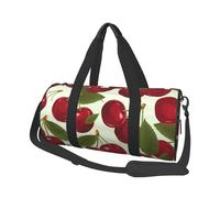 Borsa sportiva da palestra per donne e uomini, borsone da viaggio tote frutta ciliegia borsa da weekend in tela borsa da viaggio per viaggi nuoto fitness allenamento sport borsone nero, taglia unica
