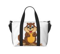 Borsa sportiva da palestra per donne e uomini, borsone da viaggio tote geco lucertole borsa da weekend in tela borsa da viaggio per viaggi nuoto fitness allenamento sport borsone, Castoro Animato