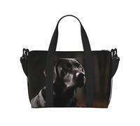 Borsa sportiva da palestra per donne e uomini, borsone da viaggio tote geco lucertole borsa da weekend in tela borsa da viaggio per viaggi nuoto fitness allenamento sport borsone, Labrador nero