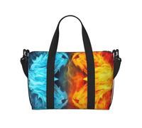 Borsa sportiva da palestra per donne e uomini, borsone da viaggio tote geco lucertole borsa da weekend in tela borsa da viaggio per viaggi nuoto fitness allenamento sport borsone, Fuoco Vs Ice Art