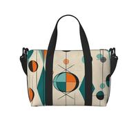 Borsa sportiva da palestra per donne e uomini, borsone da viaggio tote gufi su un ramo borsa da fine settimana in tela borsa da viaggio per viaggi nuoto fitness allenamento sport borsone, Geometrico