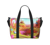 Borsa sportiva da palestra per donne e uomini, borsone da viaggio tote gufi su un ramo borsa da fine settimana in tela borsa da viaggio per viaggi nuoto fitness allenamento sport borsone, Candyland