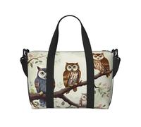 Borsa sportiva da palestra per donne e uomini, borsone da viaggio tote gufi su un ramo borsa da fine settimana in tela borsa da viaggio per viaggi nuoto fitness allenamento sport borsone, Gufi su un
