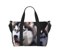 Borsa sportiva da palestra per donne e uomini, borsone da viaggio tote husky cane borsa da weekend in tela borsa da trasporto per viaggi nuoto fitness allenamento sport borsone, Husky Dog, Taglia