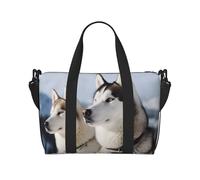 Borsa sportiva da palestra per donne e uomini, borsone da viaggio Tote Husky Dogs Weekender borsa da viaggio in tela da portare durante la notte borsa per viaggi, nuoto, fitness, allenamento sportivo