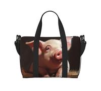 Borsa sportiva da palestra per donne e uomini, borsone da viaggio tote tigre bianca borsa da weekend in tela borsa da trasporto per viaggi nuoto fitness allenamento sport borsone, Sorridente, Taglia