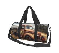 Borsa sportiva da palestra per donne e uomini, borsone da viaggio tote vecchio camion auto borsa da weekend in tela borsa da trasporto per viaggi nuoto fitness allenamento sport borsone nero, taglia