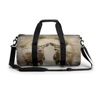 Borsa sportiva da palestra per donne e uomini, con motivo a due delfini, cilindrica, da viaggio, con cinghie regolabili, per viaggi, sport, allenamento, due, cervo, con, fiocchi di neve, 45x23x23CM,