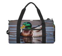 Borsa sportiva da palestra per donne e uomini, con scomparto per scarpe e tasca bagnata, bella borsa da viaggio con fragole per viaggi, sport, fitness, allenamento, Anatra di Mallard, Taglia unica,